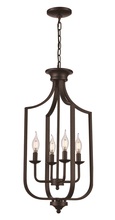  11215 MB - Hillcrest 27.5-in. High Matte Black 4-Light Cage Chandelier